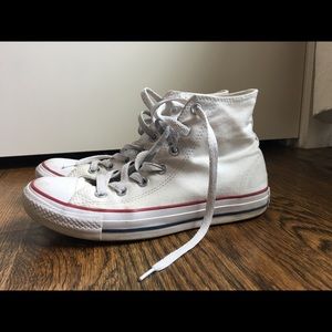 All white converse all star high tops